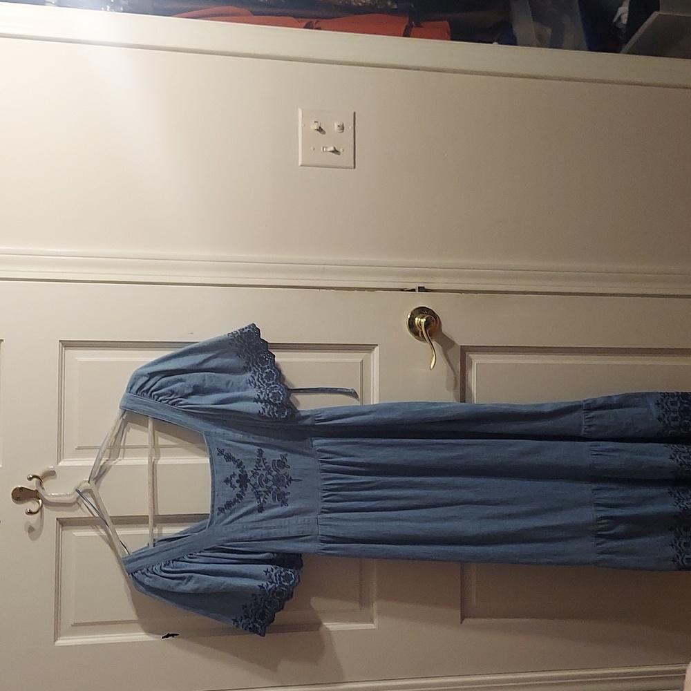Short sleeve low front long dress